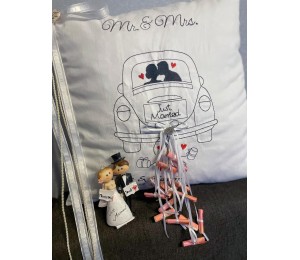 Stickdatei - Hochzeitsauto Just Married Doodle Auto